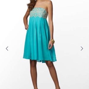 Lilly Pulitzer "Jillie" Strapless Chiffon Dress